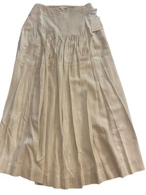 Parker Women’s Cream Pleated Midi Maxi Skirt New size 8